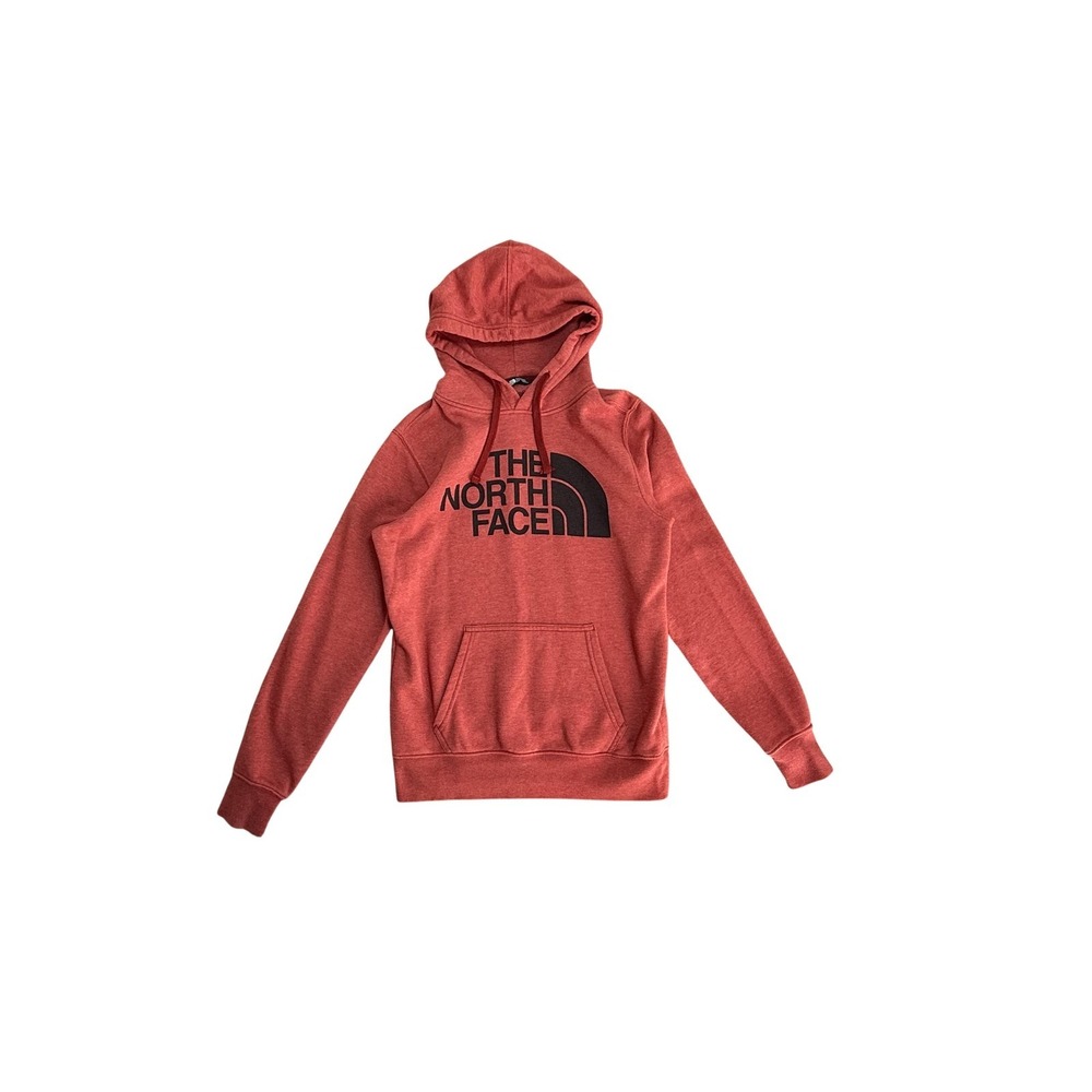 The North Face Hoodie Mens Small Red Pullover Graphic Sweatshirt Kangaroo Pocket